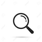 Magnifier icon, vector. Magnifying glass symbol isolated on white background.